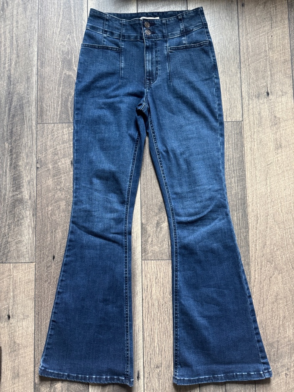 Maurices Dark Blue Flare Jeans with Wide Leg